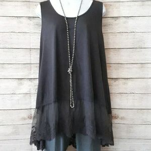 Umgee Lace Extender Tunic Tank